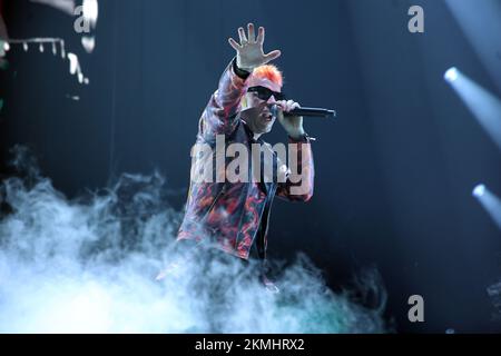 Salmo, chanteur/rappeur italien, lors de sa 'Flop tour 2022' - Unipol Arena, Bologne, Italie, 25 novembre 2022 Banque D'Images