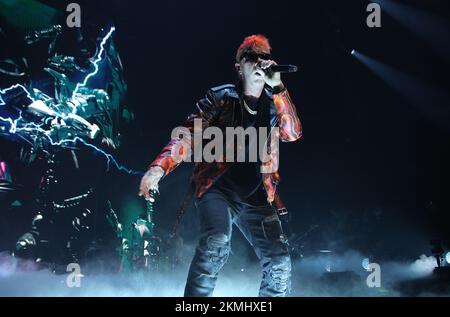 Salmo, chanteur/rappeur italien, lors de sa 'Flop tour 2022' - Unipol Arena, Bologne, Italie, 25 novembre 2022 Banque D'Images