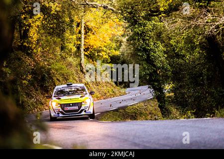 38 CONSTANTE Louis, TOPPI Anthony, Peugeot 208 Rally4, action au cours du Rallye du Var 2022, 9th tour du Championnat de France des Rallyes 2022, de 24 novembre au 27, 2022 à Sainte-Maxime, France - photo Bastien Roux / DPPI Banque D'Images