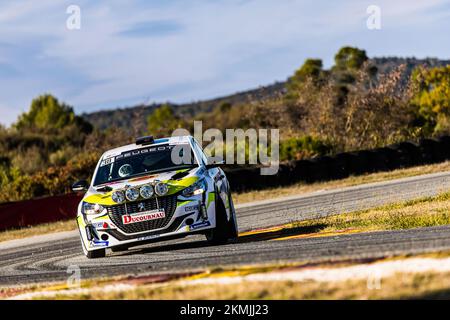 38 CONSTANTE Louis, TOPPI Anthony, Peugeot 208 Rally4, action au cours du Rallye du Var 2022, 9th tour du Championnat de France des Rallyes 2022, de 24 novembre au 27, 2022 à Sainte-Maxime, France - photo Bastien Roux / DPPI Banque D'Images