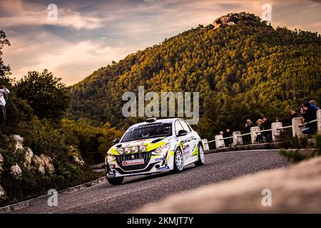 38 CONSTANTE Louis, TOPPI Anthony, Peugeot 208 Rally4, action au cours du Rallye du Var 2022, 9th tour du Championnat de France des Rallyes 2022, de 24 novembre au 27, 2022 à Sainte-Maxime, France - photo Bastien Roux / DPPI Banque D'Images