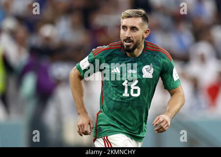 Ville de LUSAIL - Hector Herrera du Mexique lors de la coupe du monde de la FIFA, Qatar 2022 groupe C match entre l'Argentine et le Mexique au stade Lusail sur 26 novembre 2022 à Lusail City, Qatar. AP | hauteur néerlandaise | MAURICE DE PIERRE Banque D'Images