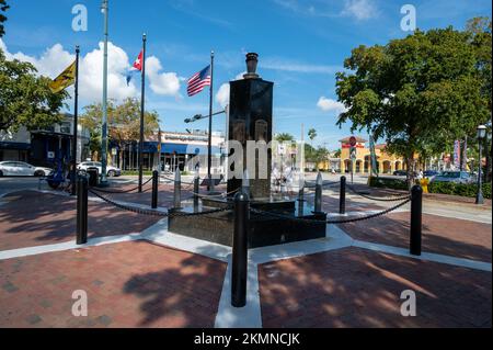 Miami, Floride - 11-26-2022 - Monument de la Calle Ocho à la Brigade 2506 impliqué dans la baie des cochons invasion de Cuba sur 17 avril 1961. Banque D'Images