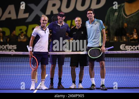 Belo Horizonte, Brésil. 26th novembre 2022. MG - Belo Horizonte - 11/26/2022 - FRIENDLY FRIENDLY, RAFAEL NADAL X CASPER RUUD - joueur de tennis brésilien Bruno Soares lors d'un match d'exposition, tenu au gymnase Mineirinho. Le match a lieu après que Bruno Soares a annoncé sa retraite et fait partie de l'événement où les joueurs de tennis Rafael Nadal et Casper Ruud rééditent la finale Roland Garros 2022 lors de la réouverture de la salle de sport Mineirinho. Photo: Gilson Junio/AGIF/Sipa USA crédit: SIPA USA/Alay Live News Banque D'Images