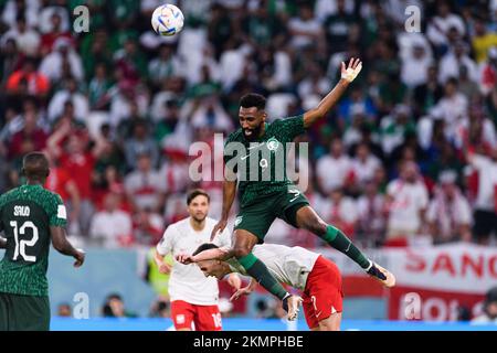 Doha, Qatar. 14th septembre 2022. Doha, Qatar, novembre 26th 2022: Firas Al-Buraikan d'Arabie Saoudite lors d'un match entre la Pologne et l'Arabie Saoudite, valable pour la phase de groupe de la coupe du monde, tenue au stade de la ville d'éducation à Doha, Qatar. (Marcio Machado/SPP) crédit: SPP Sport presse photo. /Alamy Live News Banque D'Images