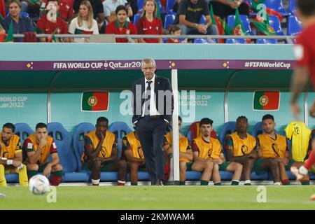 Fernando Santos (por), 24 NOVEMBRE 2022 - football : coupe du monde de la FIFA Qatar 2022 Stage Groupe H match entre le Portugal 3-2 Ghana au Stade 974 à Doha, Qatar. (Photo de Mutsu Kawamori/AFLO) Banque D'Images