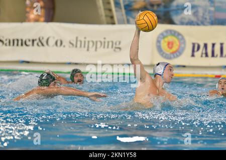 Trieste, Trieste, Italie, 26 novembre 2022, Michele Mezzarobba (Pallanuoto Trieste) pendant Pallanuoto Trieste vs CC Ortigia - Waterpolo Italian Seri Banque D'Images