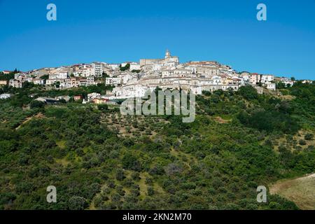 Vue de Oppido Lucano, province de Potenza, région de Basilicate, Italie, Basilicate, Italie, Europe Banque D'Images