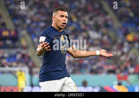 Kylian MBAPPE (FRA), geste, donne des instructions, action, image unique, court à motif simple, demi-longueur, demi-longueur. Match 23, Groupe D France (FRA) - Danemark (DEN) 2-1 sur 26 novembre 2022, Stade 974 coupe du monde de football 20122 au Qatar de 20 novembre. - 18.12.2022 ? Banque D'Images