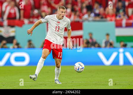 Rasmus Kristensen (13) du Danemark lors de la coupe du monde de la FIFA 2022, match de football du Groupe D entre la France et le Danemark sur 26 novembre 2022 au stade 974 de Doha, Qatar - photo: Nigel Keene/DPPI/LiveMedia Banque D'Images