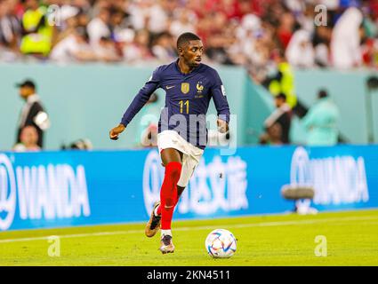 Ousmane Dembele (11) de France pendant la coupe du monde de la FIFA 2022, match de football du Groupe D entre la France et le Danemark sur 26 novembre 2022 au stade 974 de Doha, Qatar - photo: Nigel Keene/DPPI/LiveMedia Banque D'Images