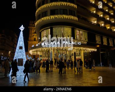 Málaga, Espagne. 26th novembre 2022. Les lumières de Noël s'allument. Banque D'Images