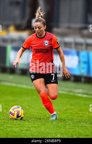 Londres, Royaume-Uni. 27th novembre 2022. Dartford, Angleterre, 27 novembre 2022: Veatriki Sarri (7 Brighton) pendant les Barclays, la FA féminine Continental Tires League Cup entre Londres City Lionesses V Brighton et Hove Albion au Princess Park Stadium Dartford.England. (K Hodgson/SPP) crédit: SPP Sport Press photo. /Alamy Live News Banque D'Images