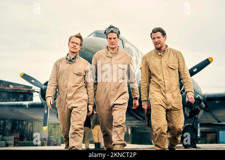 ALFIE ALLEN, JACK O'CONNELL ET CONNOR SWINDELLS DANS SAS ROGUE HEROES (2022), RÉALISÉ PAR TOM SHANKLAND. Crédit : kudos Productions / K films / Album Banque D'Images