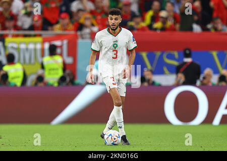 Noussair Mazraoui lors de la coupe du monde de la FIFA, Qatar. , . À Doha, au Qatar. (Photo de Pawel Andrachiewicz/PressFocus/Sipa USA) crédit: SIPA USA/Alay Live News Banque D'Images