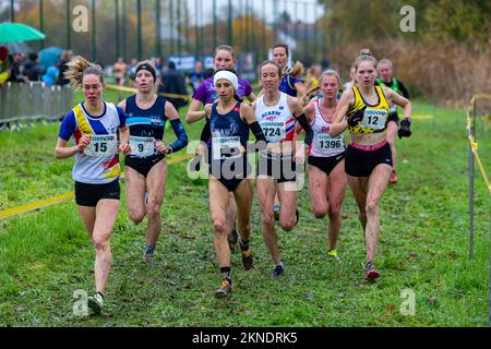 L'illustration montre la course féminine à l'épreuve d'athlétisme CrossCup à Roeselare, troisième étape de la compétition CrossCup, dimanche 27 novembre 2022. BELGA PHOTO KURT DESPLENTER Banque D'Images