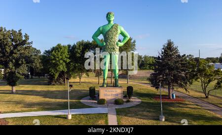 Statue du géant vert de Blue Earth, Minnesota, États-Unis Banque D'Images