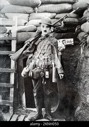EPAULE ARMS 1918 First National Pictures film silencieux avec Charlie Chaplin Banque D'Images