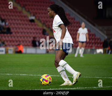 Londres, Royaume-Uni. 27th novembre 2022. Londres, Angleterre, 27 novembre 2022 : lors du match de la coupe de la Ligue des femmes entre Tottenham Hotspur et Coventry se sont Unis au stade de Brisbane Road, en Angleterre. (Daniela Torres/SPP) crédit: SPP Sport presse photo. /Alamy Live News Banque D'Images