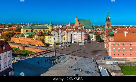 La vieille ville de Varsovie.le château royal de Varsovie. Dans les jardins du château royal, Joe Biden a prononcé un discours important sur la guerre en Ukraine. Banque D'Images