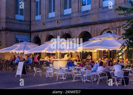 Metz: Restaurant dans la vieille ville de Lorraine (Lothringen), Moselle (Moselle), France Banque D'Images