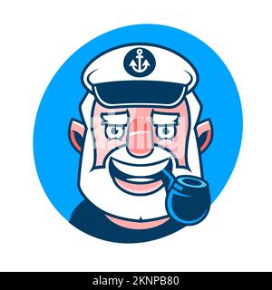 Le capitaine hat icon isolé sur fond blanc. Mer, et nautique Thèmes de voyage. Vector illustration. Banque D'Images