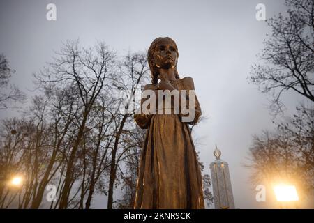 À l'occasion du 90th anniversaire de l'Holodomor de 1932-1933, Le président de l'Ukraine, Volodymyr Zelensky et la première dame, Olena Zelenska, ainsi que le Premier ministre du Royaume de Belgique, Alexander de Croo et le Premier ministre de la République de Lituanie, Ingrida Šimonytė, ont participé à une cérémonie pour commémorer les victimes de la famine en Ukraine. Banque D'Images