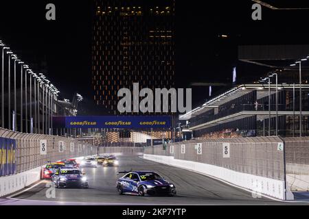 16 MAGNUS Gilles (bel), Comtoyou Team Audi Sport, Audi RS 3 LMS, 110 DAVIDSKI Viktor OVSKI (MKD), course COMTOYOU, Audi RS3 LMS TCR, course d'action 2 pendant la WTCR - course d'Arabie Saoudite 2022, 9th tour de la FIA World Touring car Cup 2022, Sur le circuit de la corniche de Djeddah de 25 novembre à 27 à Djeddah, Arabie Saoudite - photo: Cl.ment Luck/DPPI/LiveMedia Banque D'Images