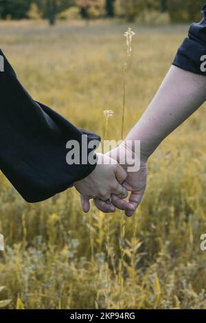 Gros plan les conjoints ont une photo de concept mains Banque D'Images