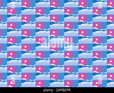 Papier d'emballage paysage d'hiver motif sans couture, qualité vectorielle Illustration de Vecteur