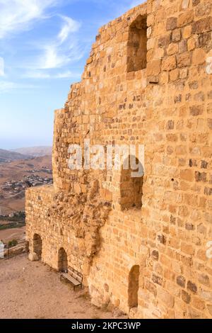 Al Karak, Jordan Medieval Crusaders Castle dans le centre de la ville Banque D'Images