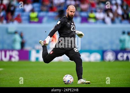Al Wakrah, Qatar. 28th novembre 2022. AL WAKRAH, QATAR - NOVEMBRE 28 : Vanja Milinkovic-Savic de Serbie pendant le groupe G - coupe du monde de la FIFA Qatar 2022 match entre le Cameroun et la Serbie au stade Al Janoub sur 28 novembre 2022 à Al Wakrah, Qatar (photo de Pablo Morano/BSR Agency) crédit : BSR Agency/Alay Live News Banque D'Images
