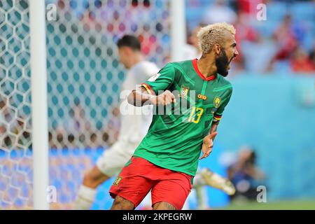 Eric Maxim Choupo-Moting do Camarões lors du match de la coupe du monde de la FIFA, Qatar 2022, Groupe G, entre le Cameroun et la Serbie, a joué au stade Al Janoub le 28 novembre 2022 à Al Wakrah, Qatar. (Photo de Bagu Blanco / PRESSIN) Banque D'Images