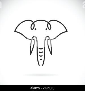 Vecteur d'un motif tête d'éléphant sur fond blanc. Animaux sauvages. Illustration vectorielle superposée facile à modifier. Illustration de Vecteur
