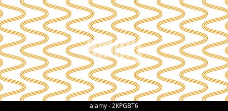 Motif de pâtes, lignes ondulées, vagues de spaghetti. Fond pour le restaurant italien avec des pâtes jaunes. Motif de ramen Illustration de Vecteur