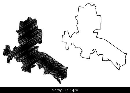 Asientos municipe (Free and Sovereign State of Aguascalientes, Mexico, Etats-Unis mexicains) map illustration vectorielle, scribble sketch Asientos ma Illustration de Vecteur