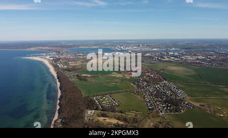 Warnemuende - vue aérienne Banque D'Images