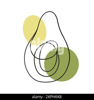 Dessin biologique d'avocat une ligne Illustration de Vecteur