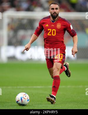 Dani Carvajal en Espagne pendant le match de la coupe du monde de la FIFA, Groupe E au stade Al Bayt, Doha, Qatar. Date de la photo: Dimanche 27 novembre 2022. Banque D'Images