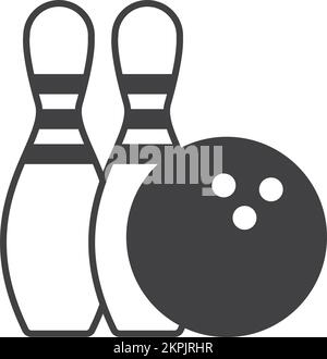 illustration de l'équipement de bowling dans un style minimaliste isolé sur l'arrière-plan Illustration de Vecteur