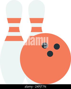 illustration de l'équipement de bowling dans un style minimaliste isolé sur l'arrière-plan Illustration de Vecteur