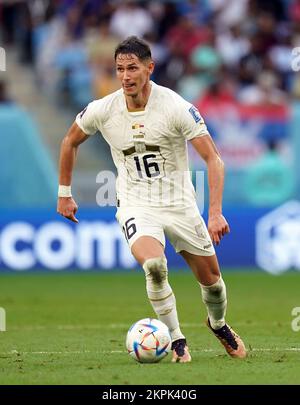 Sasa Lukic de Serbie lors du match G de la coupe du monde de la FIFA au stade Al Janoub à Al Wakrah, au Qatar. Date de la photo: Lundi 28 novembre 2022. Banque D'Images