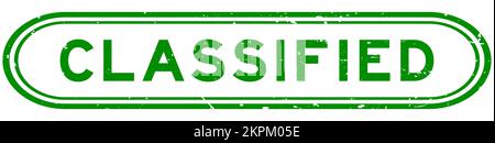 Tampon de caoutchouc à mot classifié vert grunge sur fond blanc Illustration de Vecteur