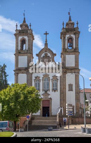 Viseu Portugal - 05 08 2021 : façade extérieure vue de l'église du vénérable troisième ordre de notre Dame de Monte do Carmo, appelée Igreja de S. do ca Banque D'Images