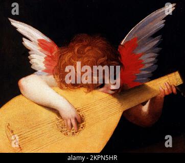 Ange musical par le peintre Manneriste italien Rosso Fiorentino (1494-1540), huile sur panneau, c. 1522 Banque D'Images