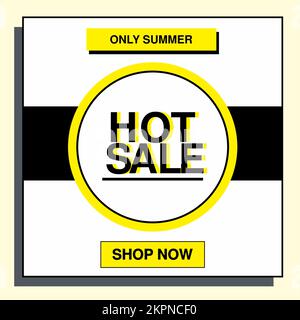 Un design de Banner social media post hot sale sur fond blanc Illustration de Vecteur