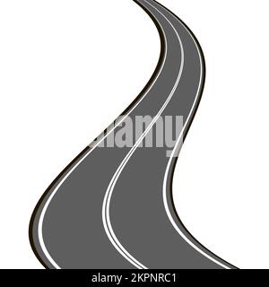 Route sinueuse isolée, illustration de vecteur d'autoroute Illustration de Vecteur