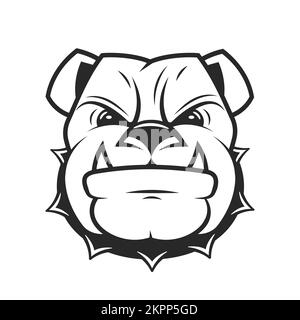 Modèle de conception vectoriel du logo Bulldog sur fond blanc isolé Illustration de Vecteur