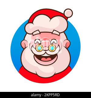 Panneau néon du Père Noël. Bannière Merry Christmas fluo avec lettrage vintage de Noël sur fond Illustration de Vecteur