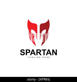 Logo Spartan, War Helmet suit Vector, Barbaran Armor Icon, Viking, Gym Fit Design, Fitness Illustration de Vecteur